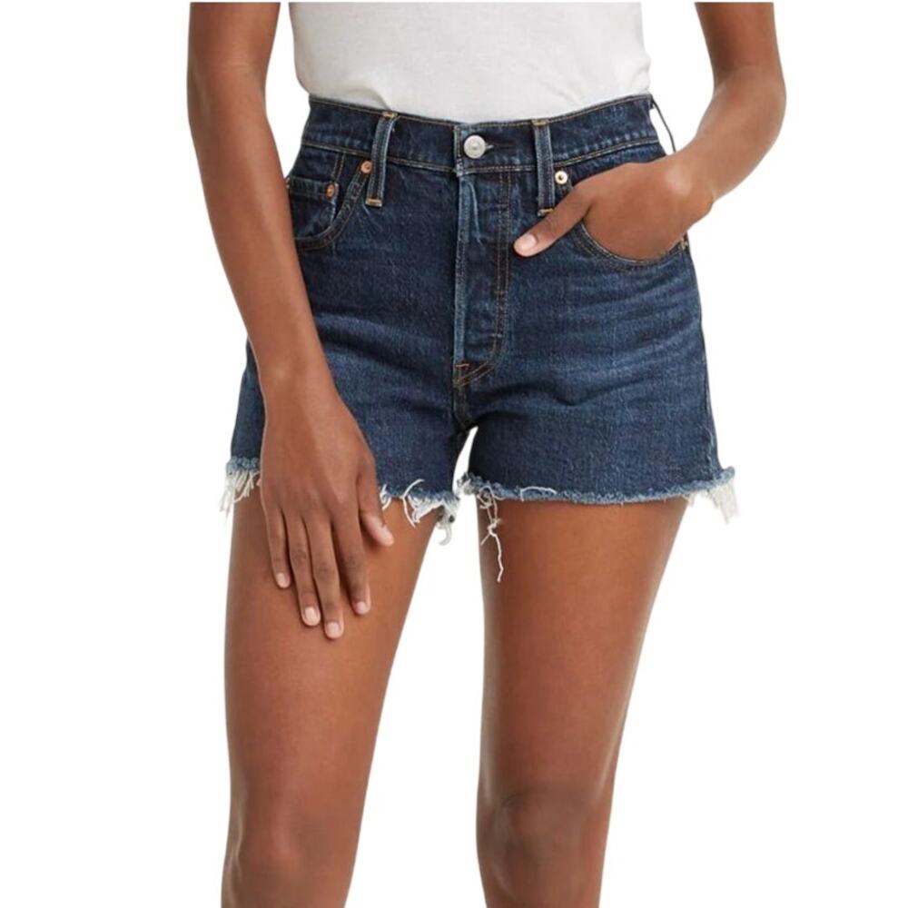 Levi’s 501 Cutoff Shorts Sz 29 High Rise Distressed Raw Hem Medium Wash